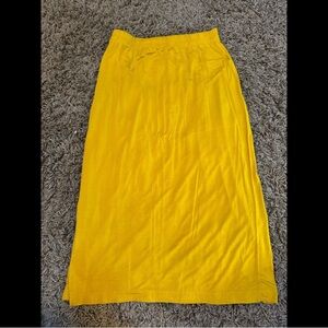 Yellow cotton Midi Skirt